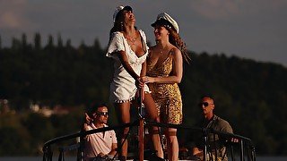 Erotic porn video on the boat with good looking chicks - HD