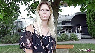 German scout - cute 18yr college teen lara talk to fuck at street pickup casting