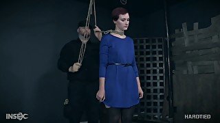 Bearded dude punishes muff of sex-appeal tied up bitch Kitty Dorian