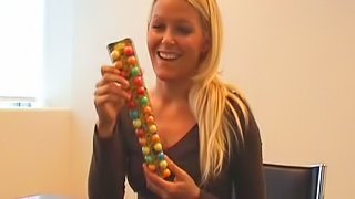 Blonde Broad Tries Different Bubble Gums