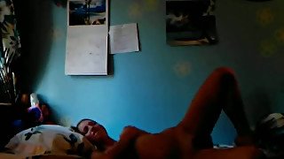 Pretty blonde girlfriend masturbates for me on webcam chat