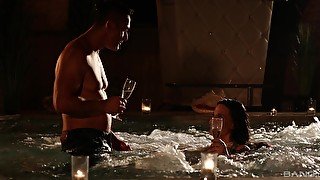 Romantic lovemaking in the pool with cock hungry Simony Diamond