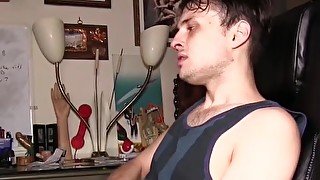 Throbbing cock amateur jerks off solo