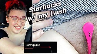 Cashier Flirts With Me While I'm Cumming?! Lush Vibrator in Drive Thru Vlog