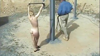 Blonde Girl Tied Up and Whipped