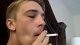 Cute smoker Patrick Kennedy masturbates