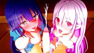 POV: KISARA AND AYANO YUUGIRI POUNDED ENGAGE KISS ANIME HENTAI COMPILATION