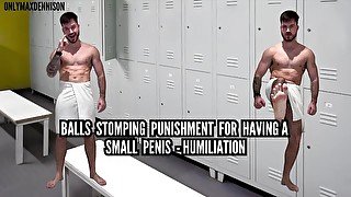 BALLS STOMPING FOR HAVING A SMALL PENIS - HUMILIATION