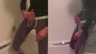 Pissing myself under because it makes me horny - solo golden shower