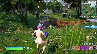 Fortnite gameplay (Lynx nude)