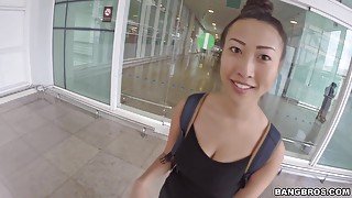 Big Tit Asian Chick Fucked In Public With Sharon Lee