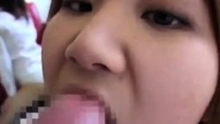 japanese girl takes a good facial