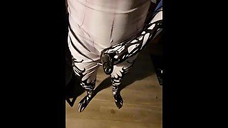 Gwenom suit handjob with latex sheath