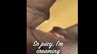 Fucking Myself With A Brush With A Creamy Orgasm