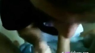 Guy sucks his freind's cock in bed and gets the cum out