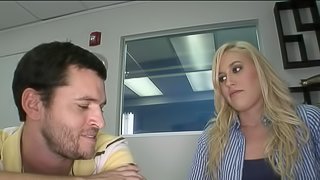 Sexy Blonde Gets her Pink Pussy Drilled In A Job Interview