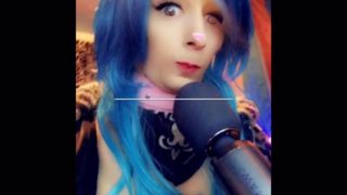 Blue haired transgender Goddess cums hard for you