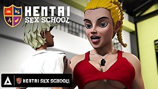 HENTAI SEX SCHOOL - Hentai Student Eats Out His Teacher's Perfect Pussy Until She Orgasms!