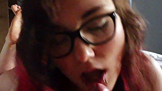 POV Barefeet Soles Pose Blowjob Nerdy Girl with Glasses