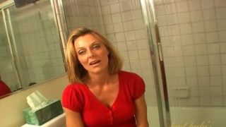 Brenda masturbates in the bathroom.