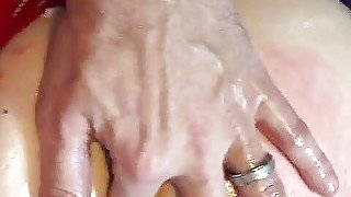 His fingers in my oiled pussy