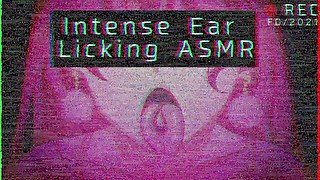 Cute Girl Ear Licking and Moaning ASMR (VHS NOISE)