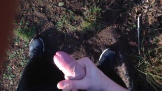 Jerking my dick and cumming in public - hd