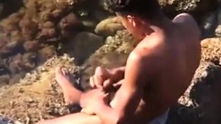 Tunisian twink wanks his BIG Arab dick near the beach