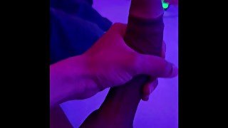 18 year old boy plays with black cock and cums