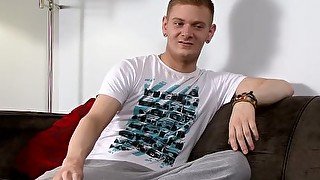 Interview with UK twink Shaun Mann who masturbates and cums