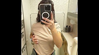 Masturbation in Airplane Toilet