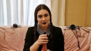 Wednesday from "The Addams" Shows you how to Jerk Off and Pleasure yourself [JOI]