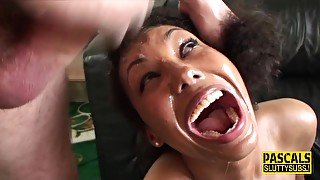 Wam fetish ebony babe rides and throats