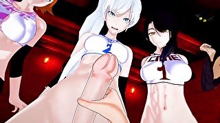 RWBY Futas - Weiss, Nora, Valkyrie, Kali sucking fuckfest  Male Taker POV