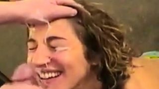 Friends watch her get facial