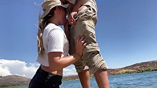 Blowjob at the lake