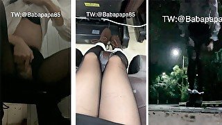 [babapapa85]伪娘ol装白衫黑丝齐逼短裙(上)超市按摩椅和路边脱内裤