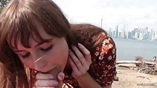 Sex In Front Of The Toronto Skyline (public outdoor sex + blowjob creampie)