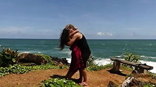 Hot couple kissing passionately on a Tropical Island! (How to kiss passionately)