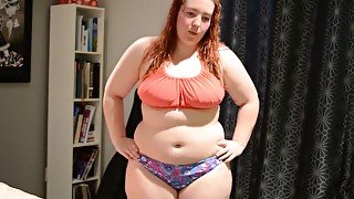 Sexy BBW Trying On Bikini & Talking