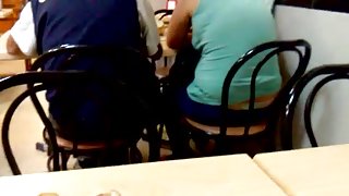 showing thong in restaurant