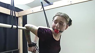 Ballgagged and uncomfortable