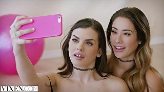 VIXEN Eva Lovia and Keisha Grey Share a Dick - Eva lovia