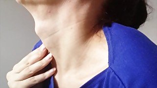 Huge female Adam's apple side