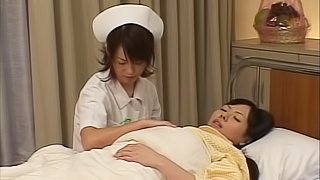 Naughty Japanese nurse seduces her patient into a heated lesbians action