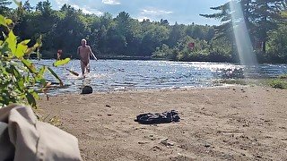 Very Shy Skinny dipping at the beach