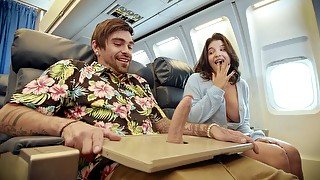 Antonella La Sirena is sucking cock in the airplane