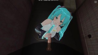 3D HENTAI POV Hatsune Miku Jerking Your Cock