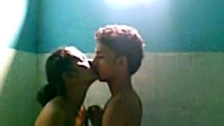 Sexy girl in bathroom bj with bf