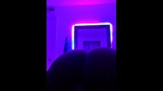 Thick Ebony creams on 8 inch dildo in the dark (VOLUME UP💦)